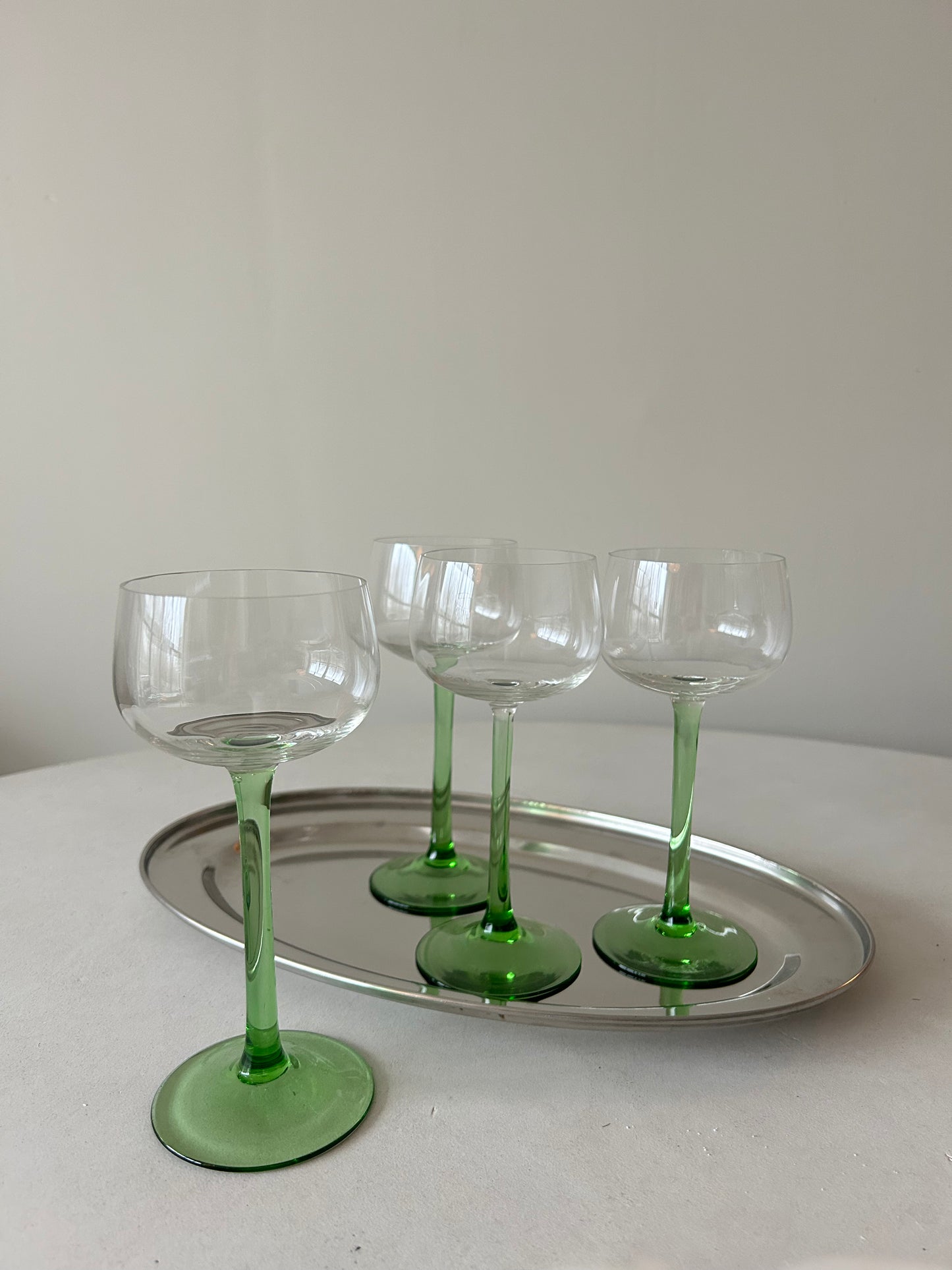 Green Luminarc glasses